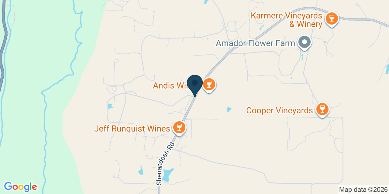 Map showing Amador County, CA