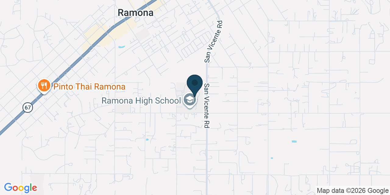 Map showing Ramona, San Diego County, CA