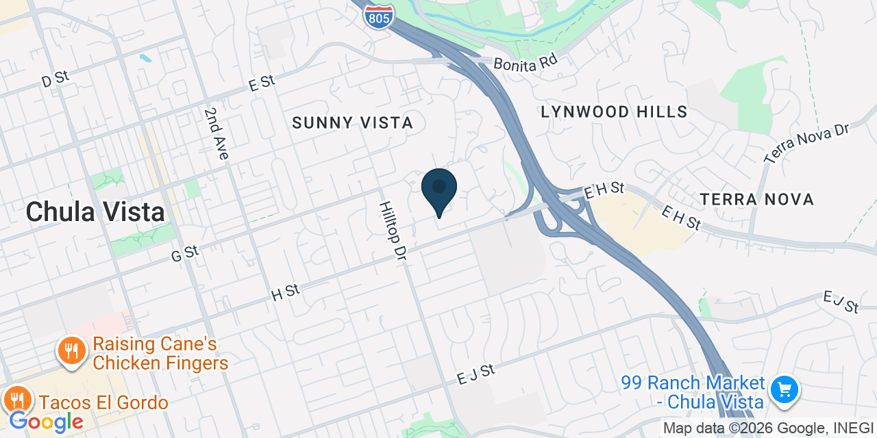 Map showing Chula Vista, San Diego County, CA