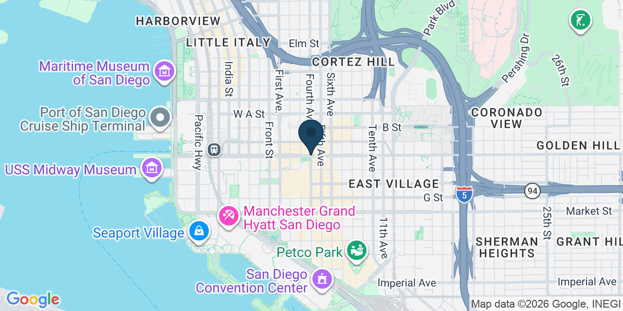 Map showing San Diego, San Diego County, CA