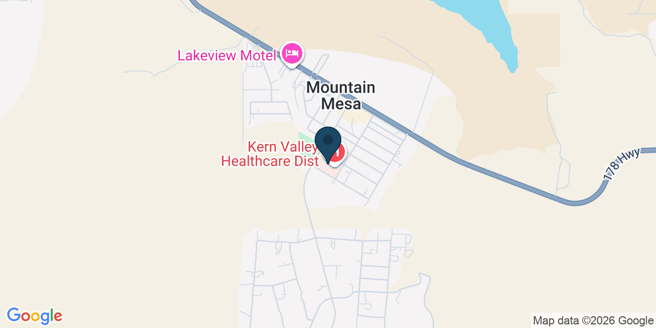 Map showing Mountain Mesa, Kern County, CA