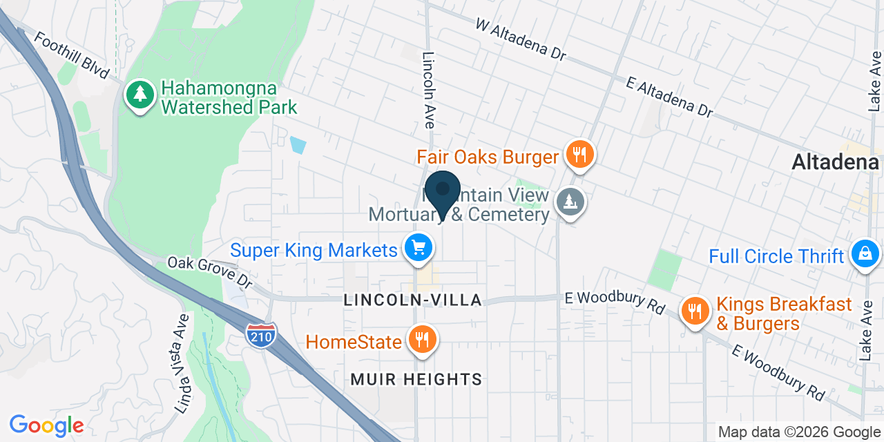 Map showing Altadena, Los Angeles County, CA