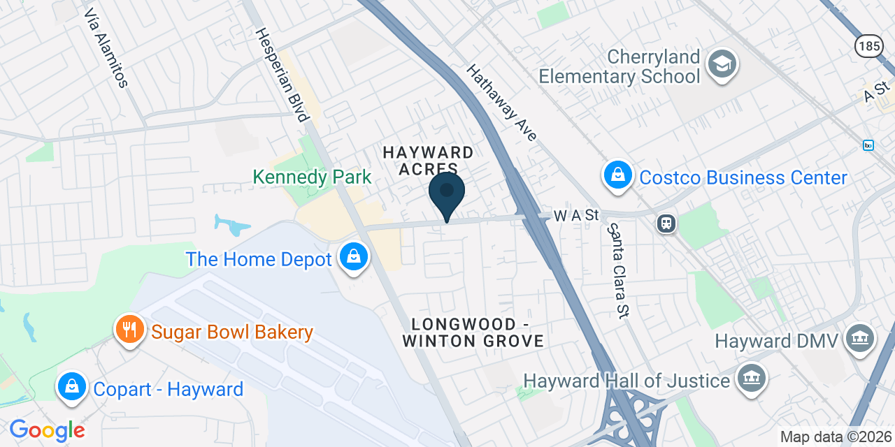 Map showing Alameda County, CA