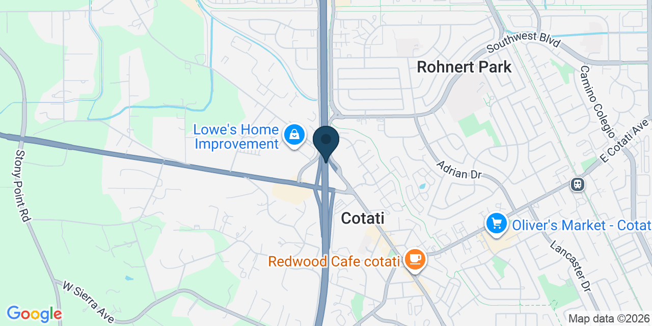 Map showing Cotati, Sonoma County, CA