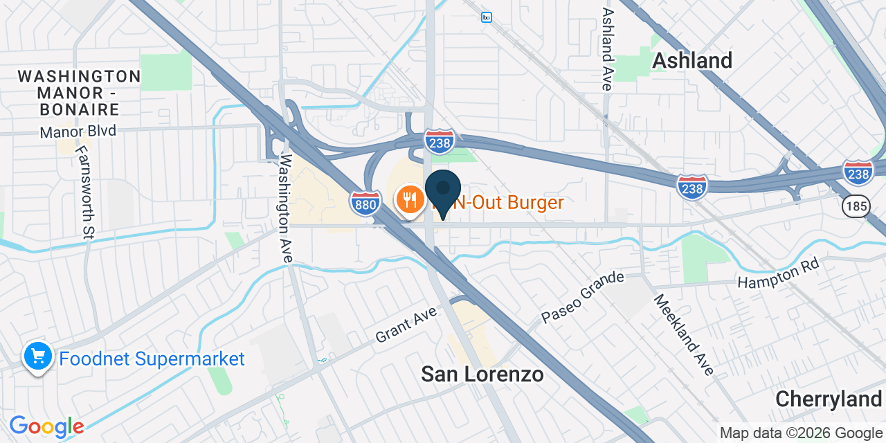 Map showing San Lorenzo, Alameda County, CA
