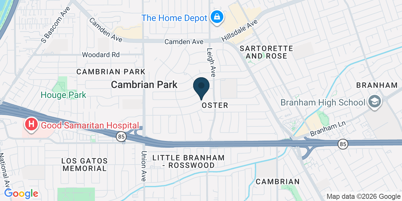 Map showing Cambrian Park, Santa Clara County, CA
