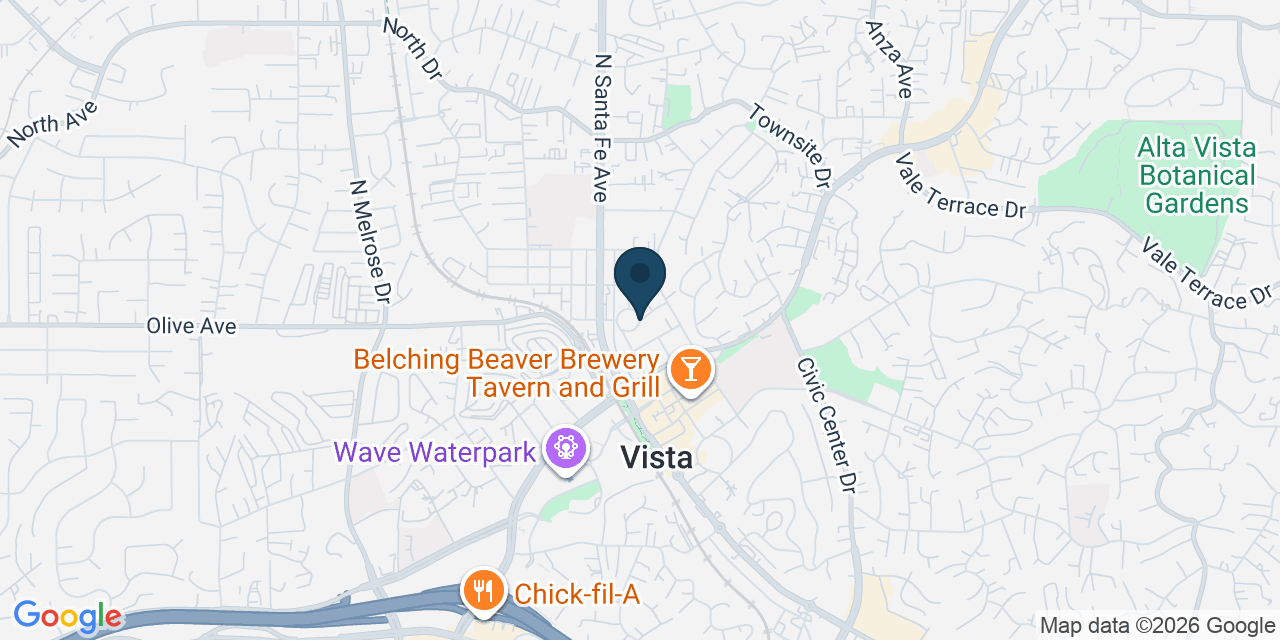 Map showing Vista, San Diego County, CA