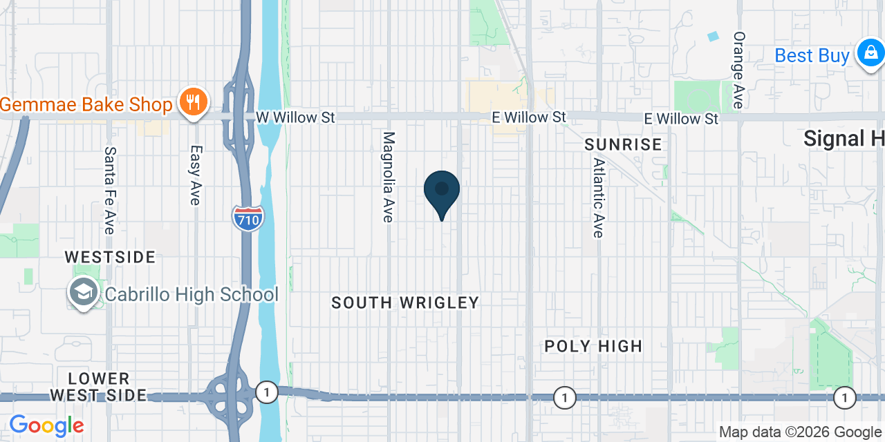 Map showing Long Beach, Los Angeles County, CA
