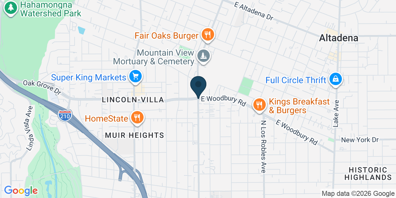 Map showing Altadena, Los Angeles County, CA