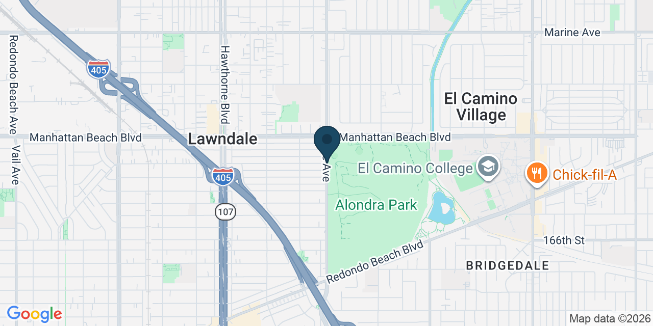 Map showing Lawndale, Los Angeles County, CA