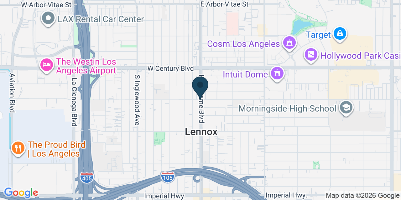 Map showing Inglewood, Los Angeles County, CA