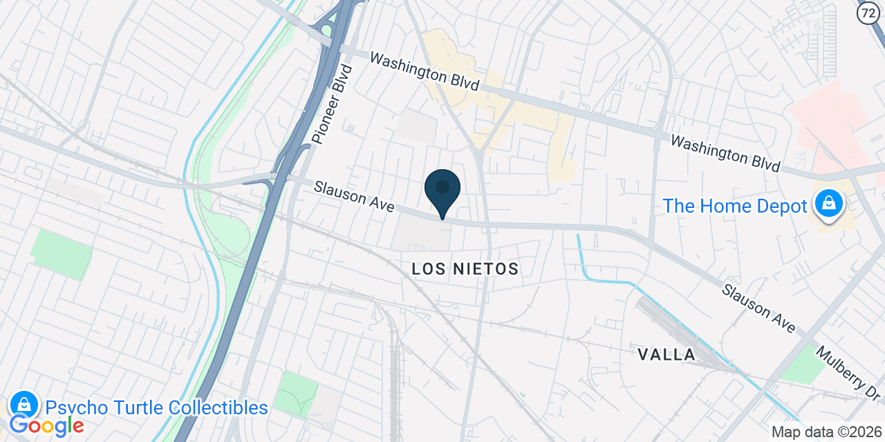 Map showing West Whittier-Los Nietos, Los Angeles County, CA