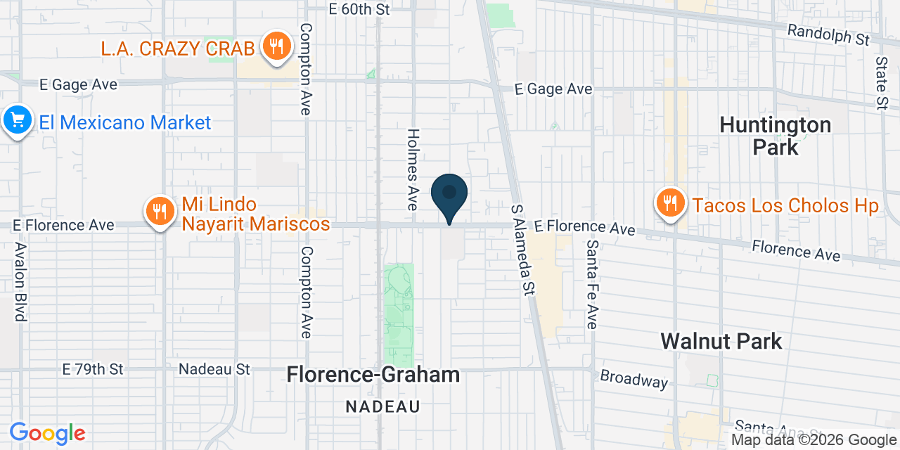 Map showing Florence-Graham, Los Angeles County, CA