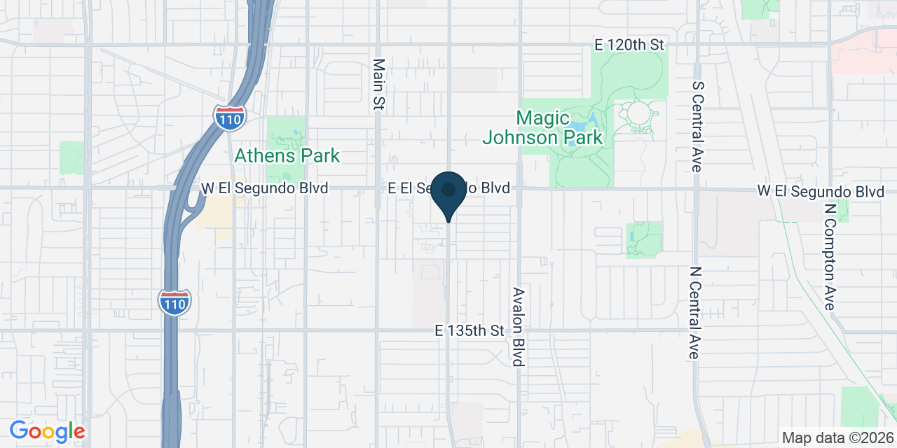Map showing West Rancho Dominguez, Los Angeles County, CA