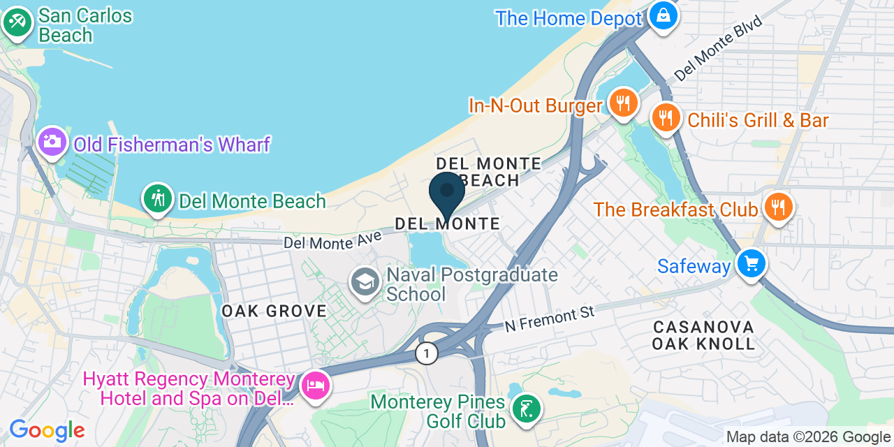 Map showing Monterey, Monterey County, CA