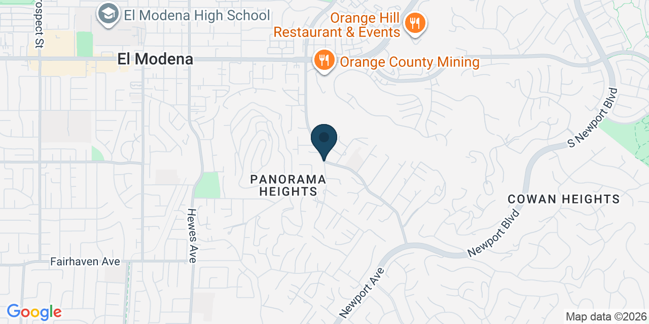 Map showing Orange County, CA