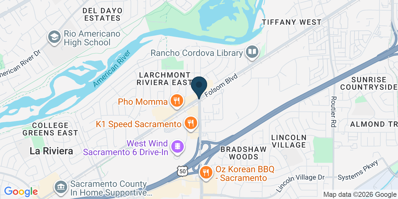 Map showing La Riviera, Sacramento County, CA