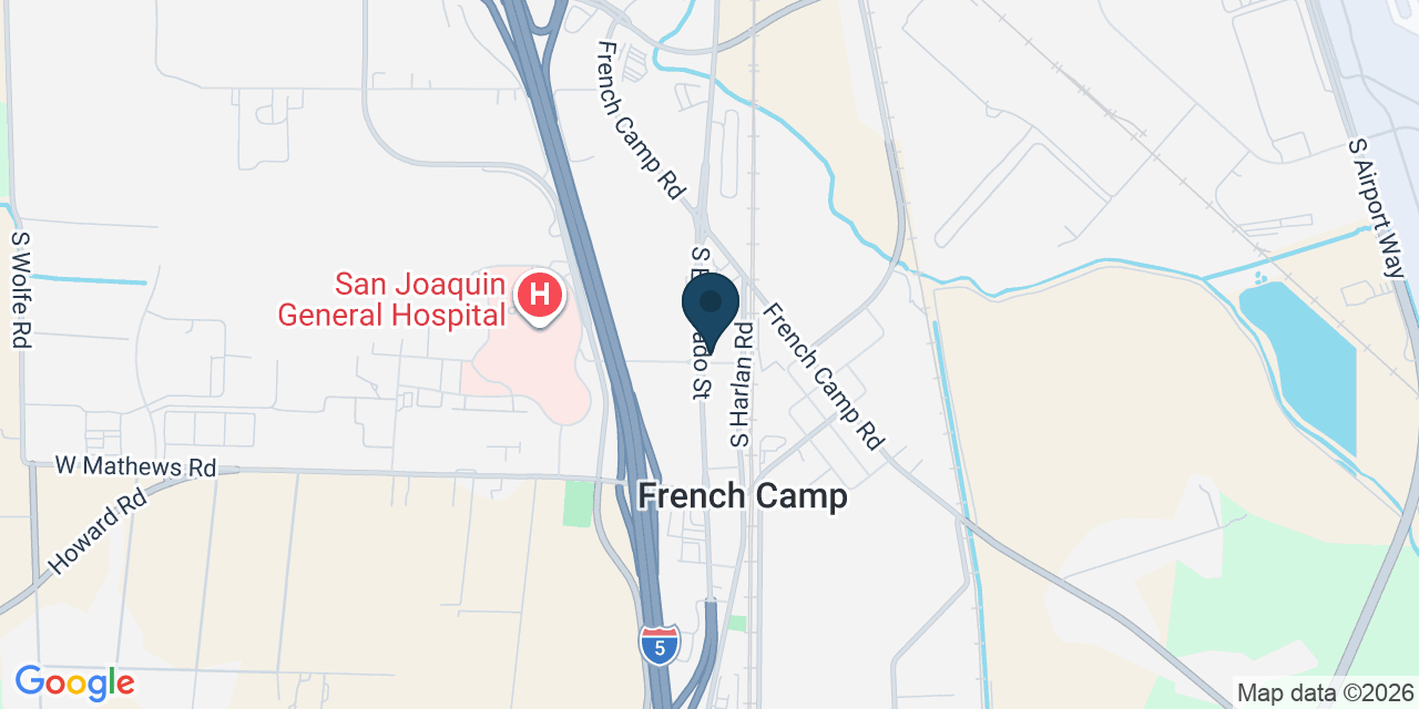 Map showing French Camp, San Joaquin County, CA
