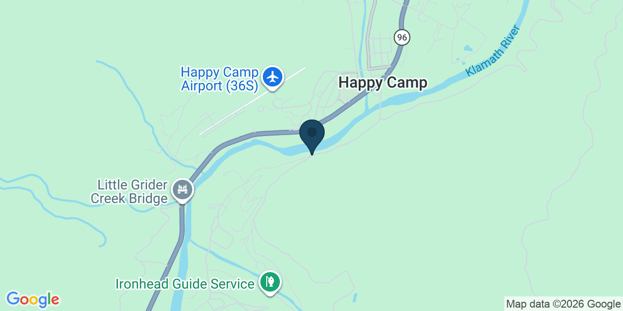 Map showing Happy Camp, Siskiyou County, CA