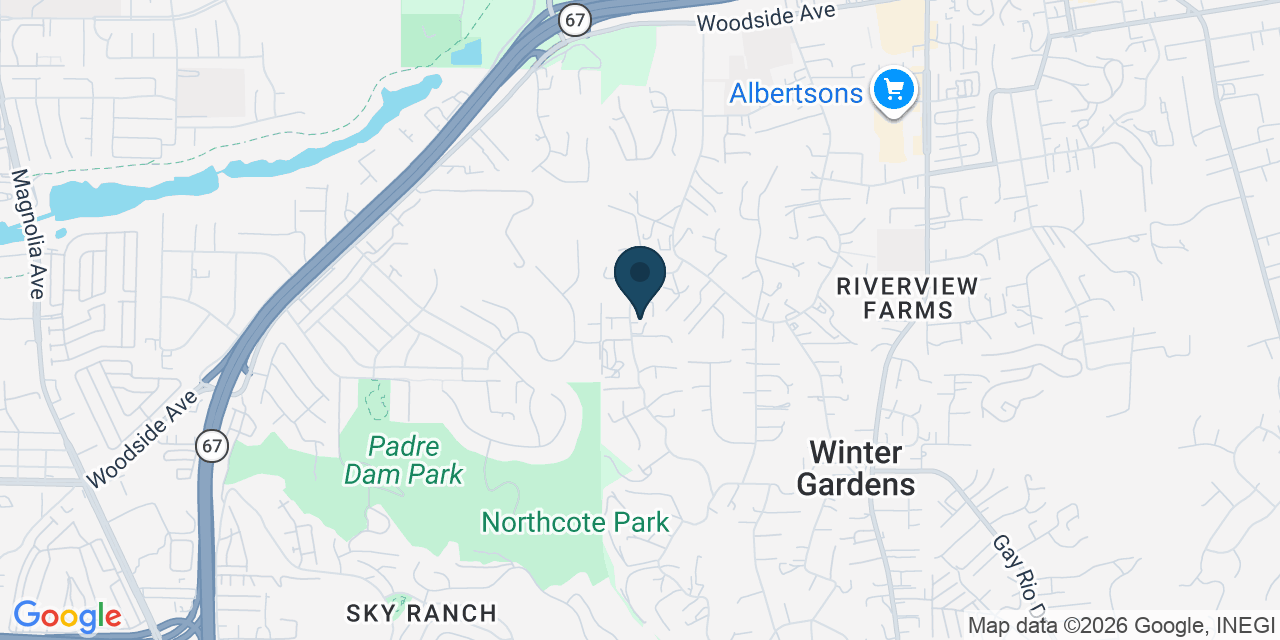 Map showing Lakeside, San Diego County, CA