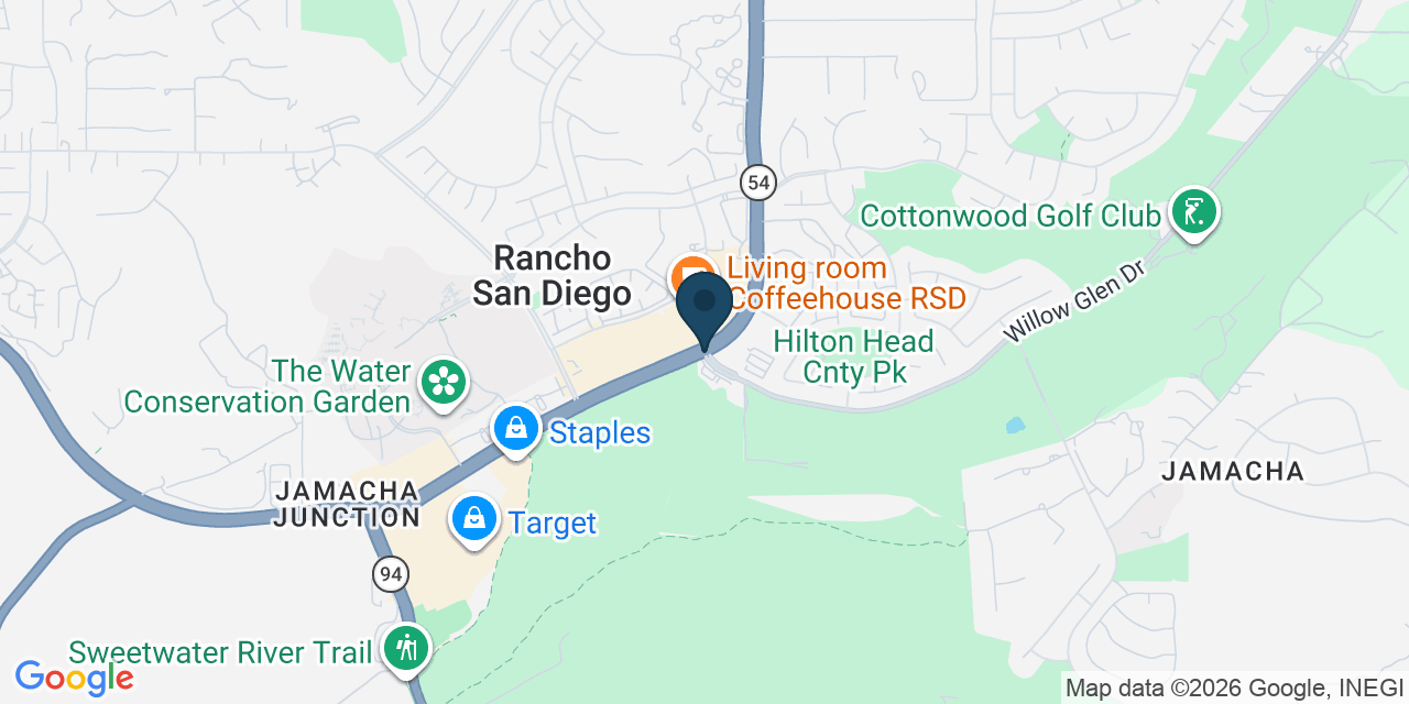 Map showing Rancho San Diego, San Diego County, CA
