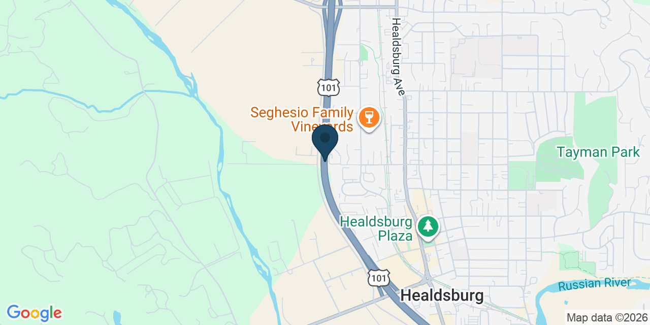 Map showing Healdsburg, Sonoma County, CA