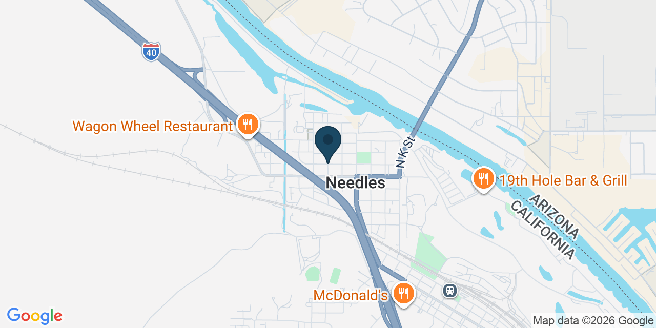 Map showing Needles, San Bernardino County, CA