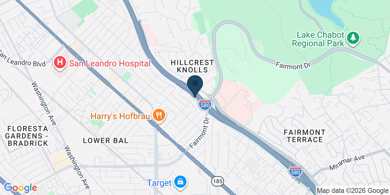 Map showing Ashland, Alameda County, CA