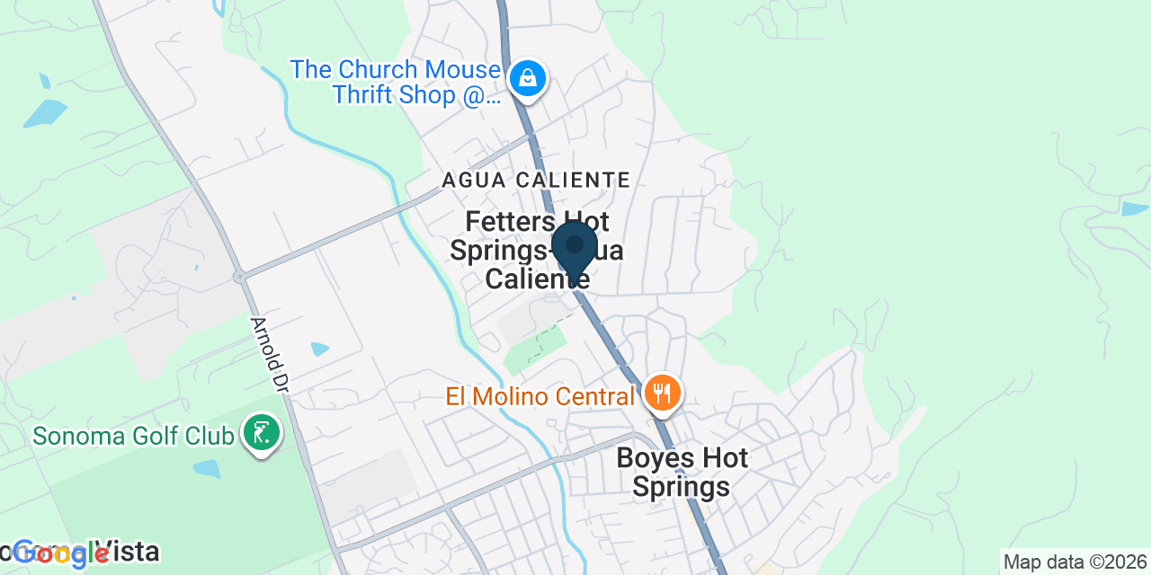 Map showing Fetters Hot Springs-Agua Caliente, Sonoma County, CA