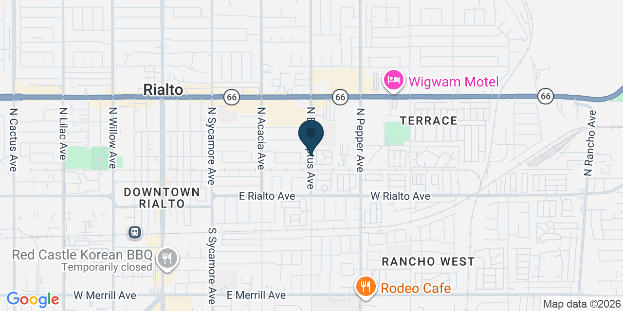 Map showing San Bernardino County, CA