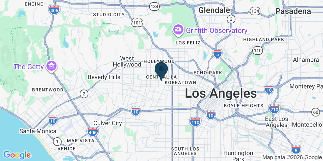 Map showing Los Angeles, Los Angeles County, CA