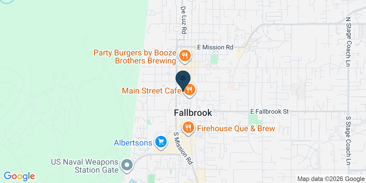 Map showing Fallbrook, San Diego County, CA