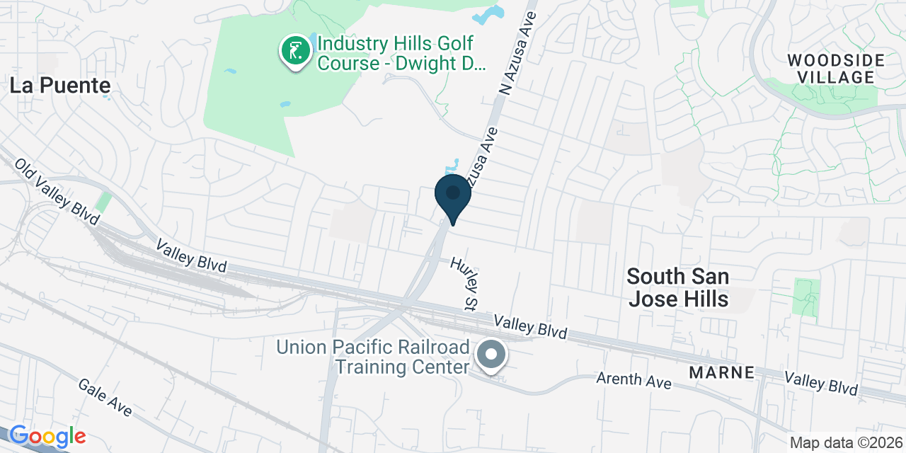 Map showing La Puente, Los Angeles County, CA
