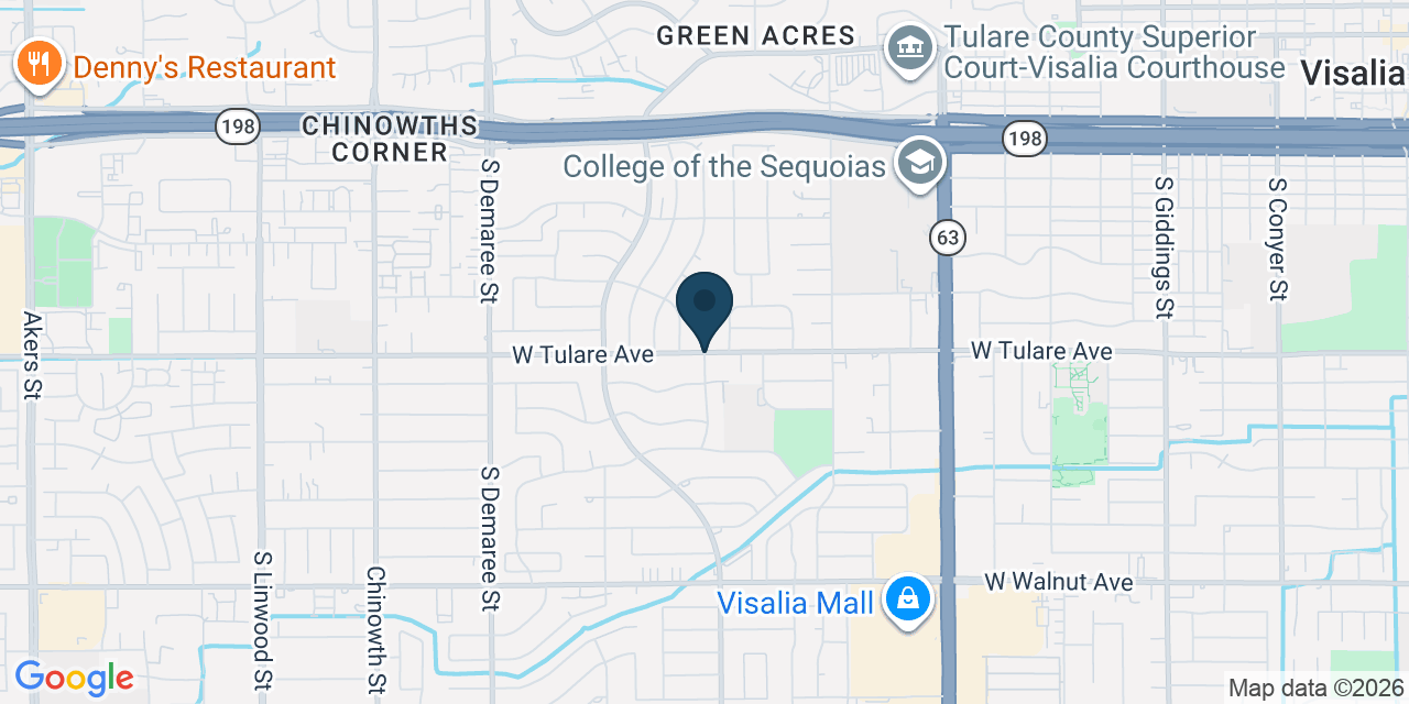 Map showing Visalia, Tulare County, CA