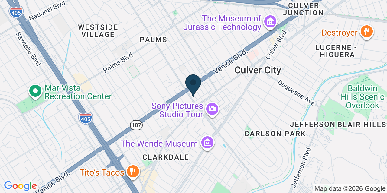 Map showing Culver City, Los Angeles County, CA