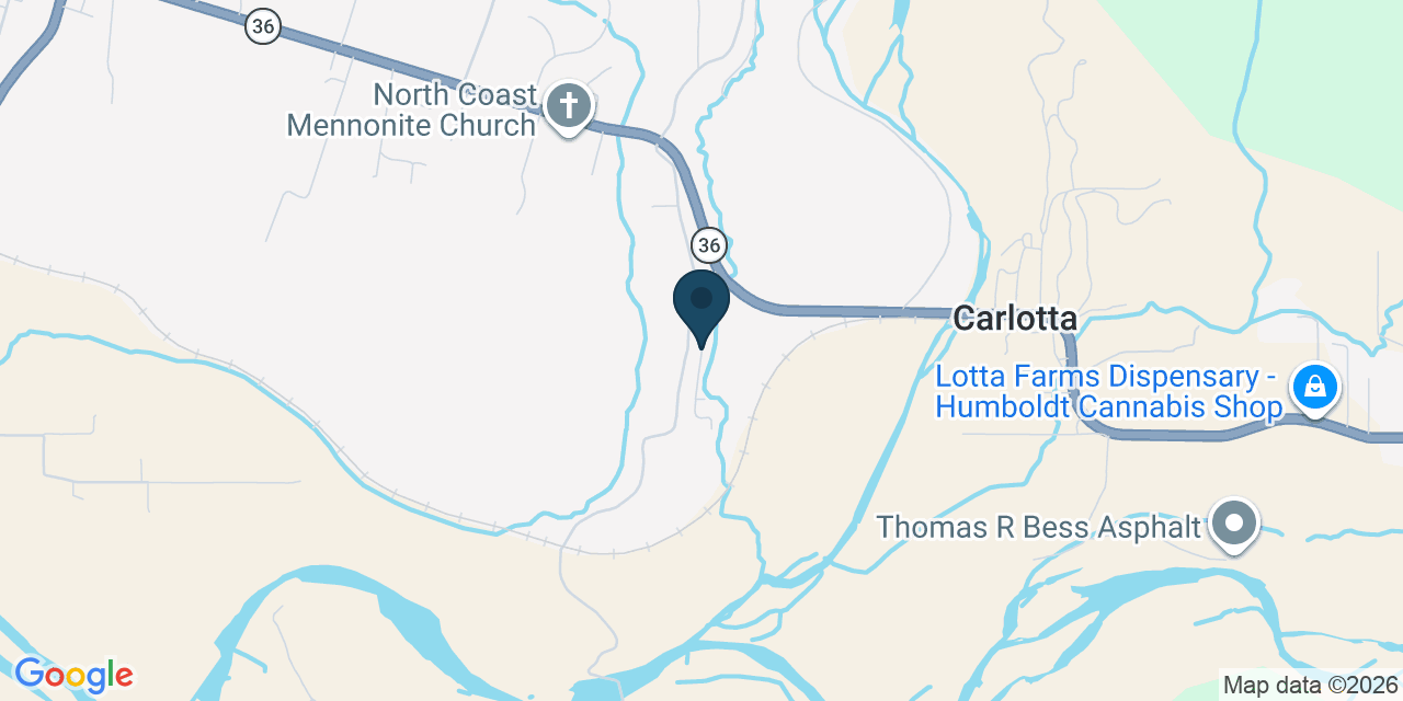 Map showing Hydesville, Humboldt County, CA