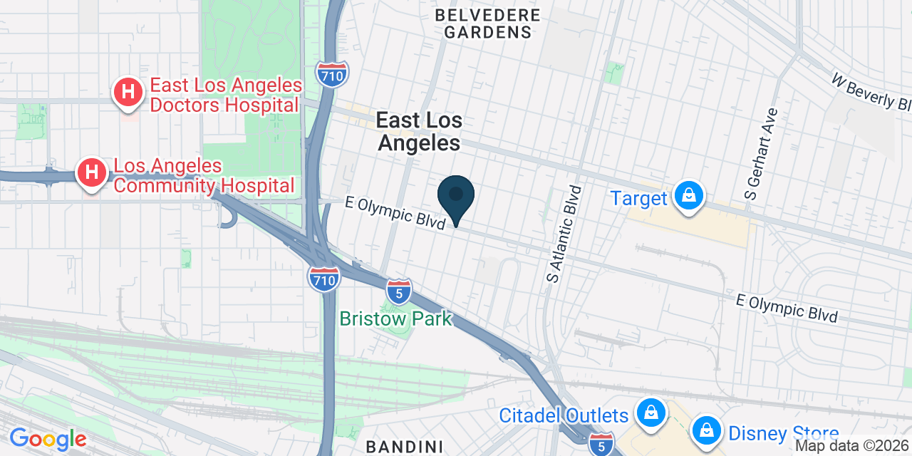 Map showing East Los Angeles, Los Angeles County, CA