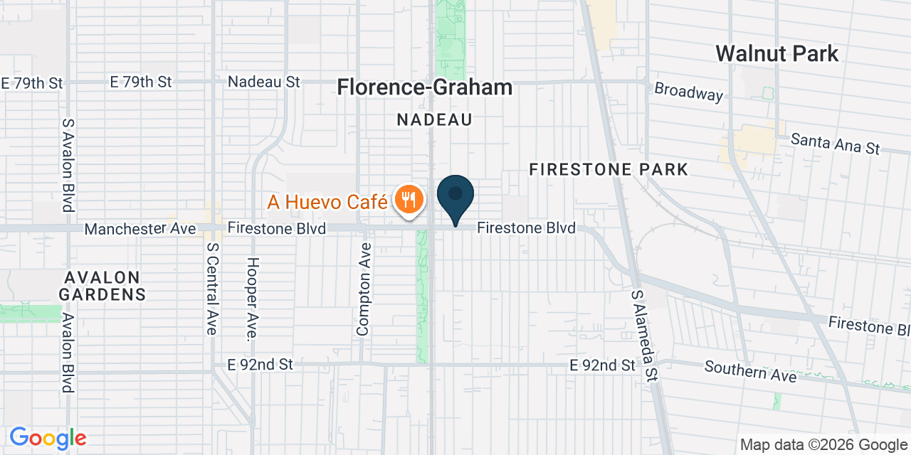 Map showing Florence-Graham, Los Angeles County, CA