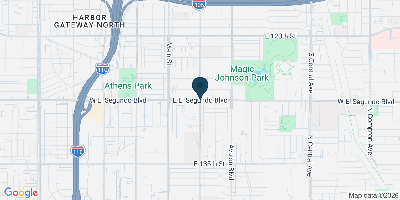 Map showing West Rancho Dominguez, Los Angeles County, CA