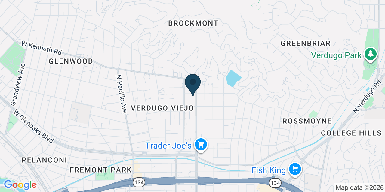 Map showing Glendale, Los Angeles County, CA