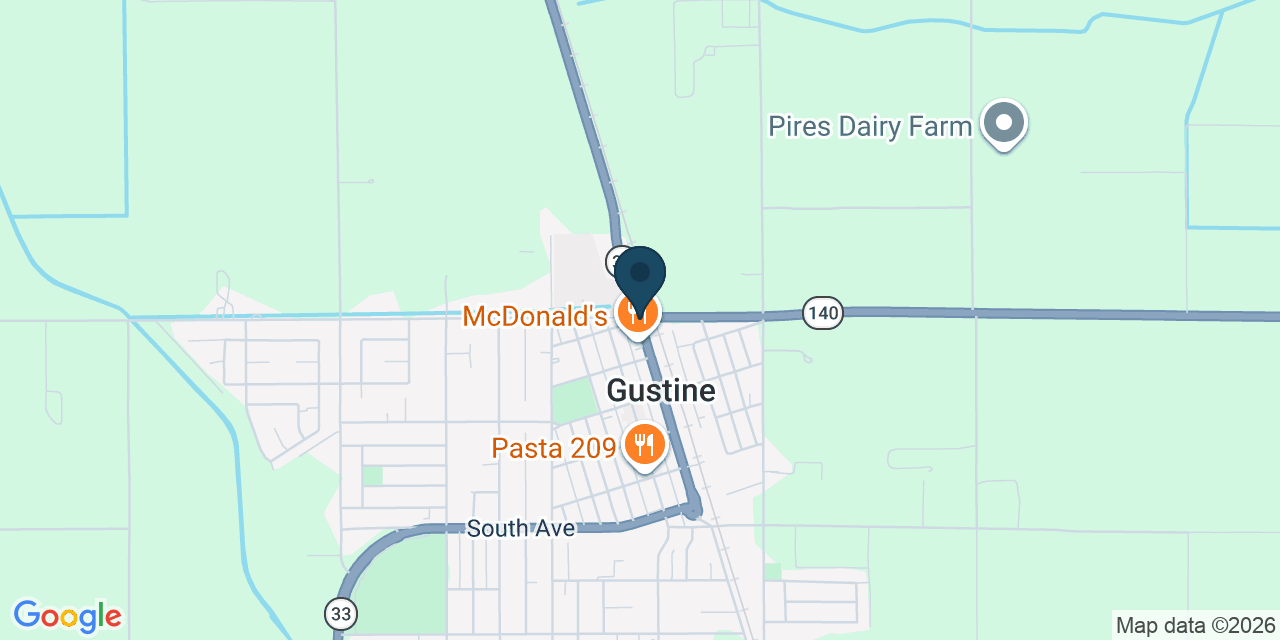Map showing Gustine, Merced County, CA