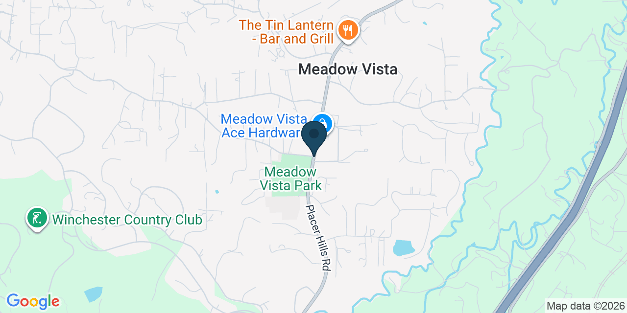 Map showing Meadow Vista, Placer County, CA