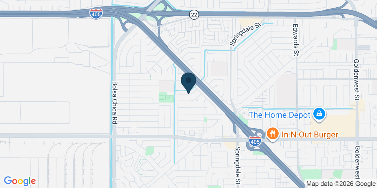 Map showing Westminster, Orange County, CA