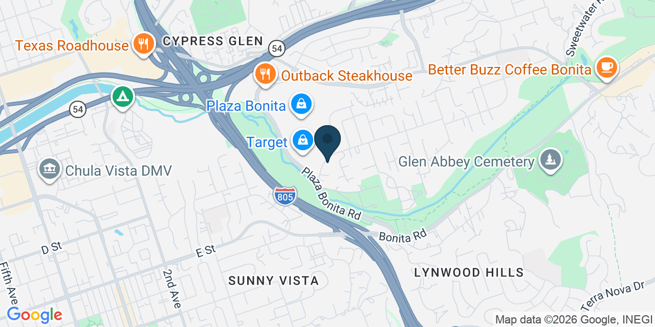 Map showing Bonita, San Diego County, CA
