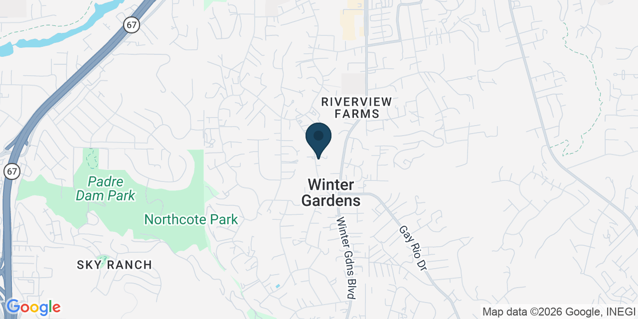 Map showing Lakeside, San Diego County, CA