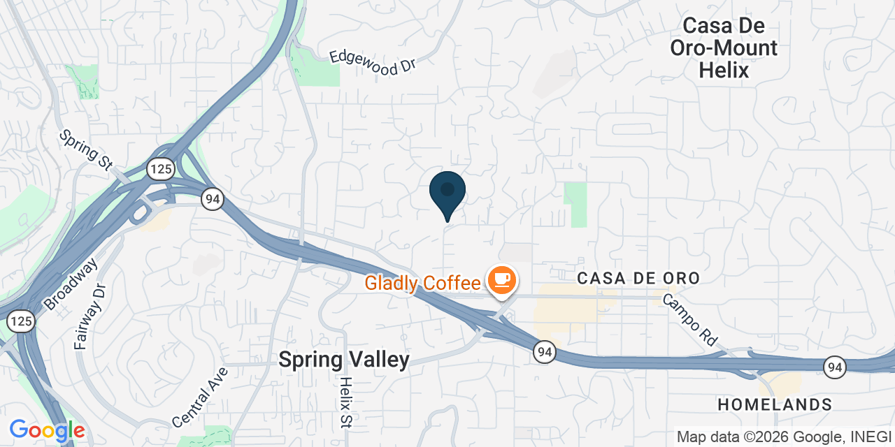 Map showing Spring Valley, San Diego County, CA