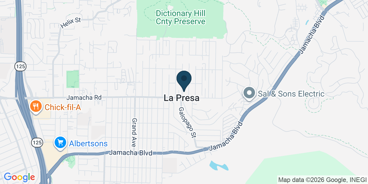 Map showing Spring Valley, San Diego County, CA