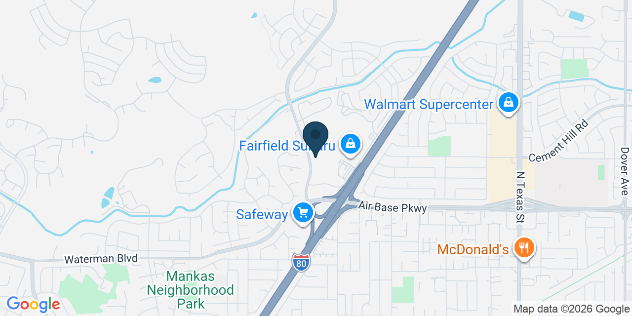Map showing Fairfield, Solano County, CA