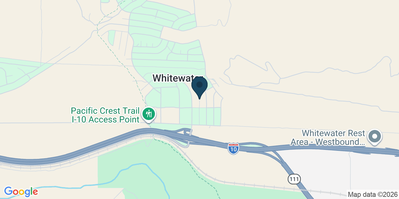 Map showing Whitewater, Riverside County, CA