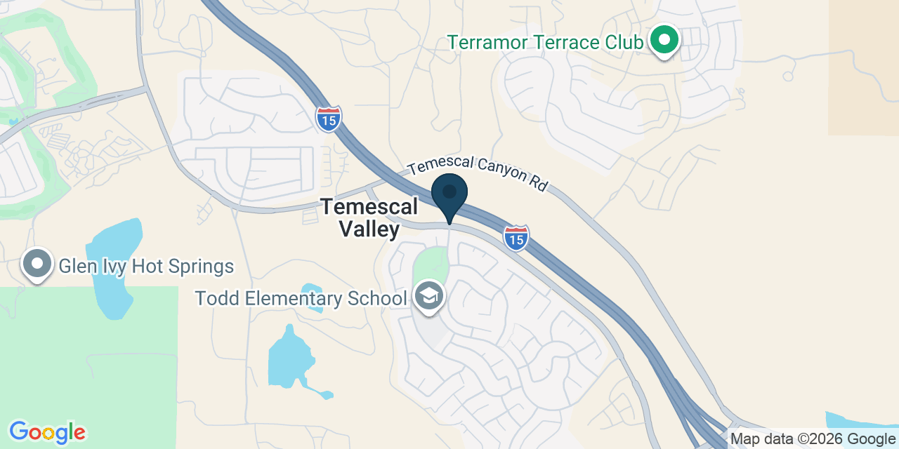 Map showing Temescal Valley, Riverside County, CA